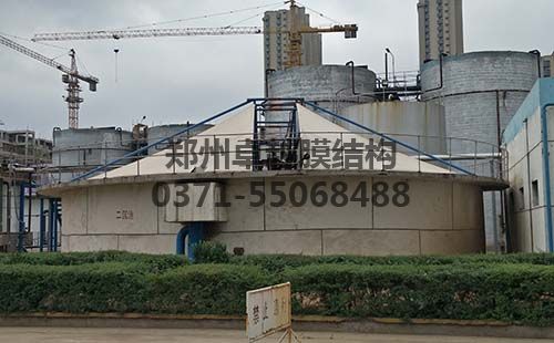 圓形新濃縮池反吊膜結(jié)構2年后回訪照片