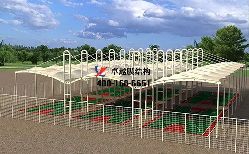  普洱膜結構網(wǎng)球場門球場籃球場（普洱星銳籃球公園）設計施工安裝案例