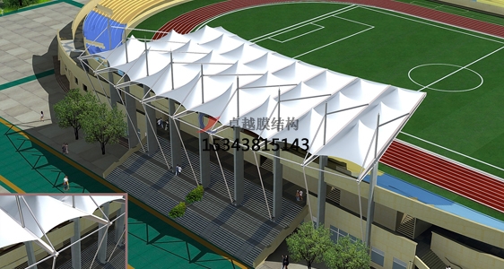 鶴壁?？h體育公園膜結構【看臺雨棚】門球場案例