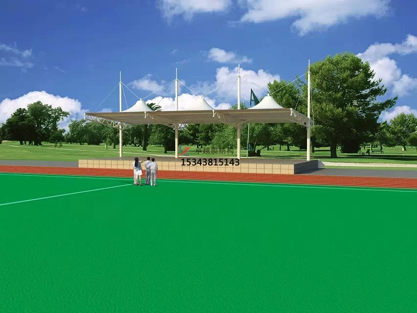 寧陜體育公園膜結構【看臺雨棚】門球場案例