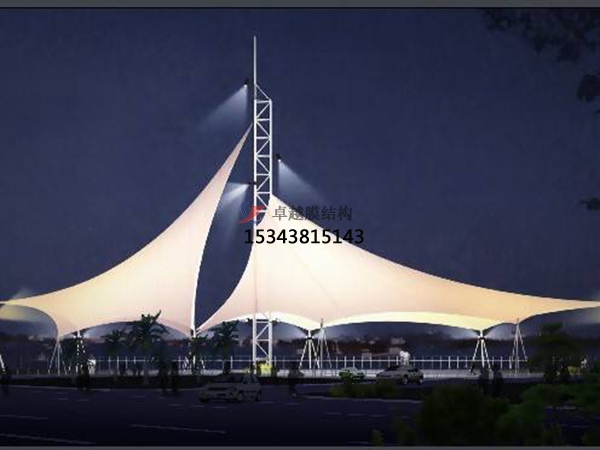 商業(yè)廣場<font color='red'>張拉膜結(jié)構(gòu)</font>景觀棚/雨棚設(shè)計(jì)搭建