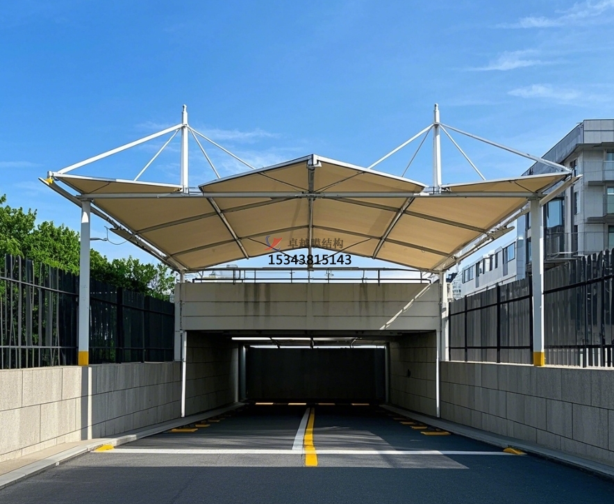 蒲田<font color='red'>膜結(jié)構(gòu)公司</font>【地下車庫(kù)出入口雨棚】蒲田膜結(jié)構(gòu)廠家